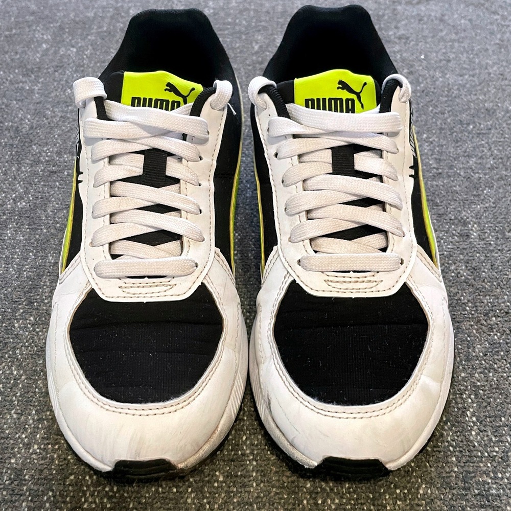 Puma Graviton Sneaker Kids 4.5C Youth White Black Neon 382816-02 Low Top Lace Up